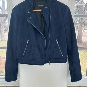 Banana Republic Blue Leather Moto Jacket